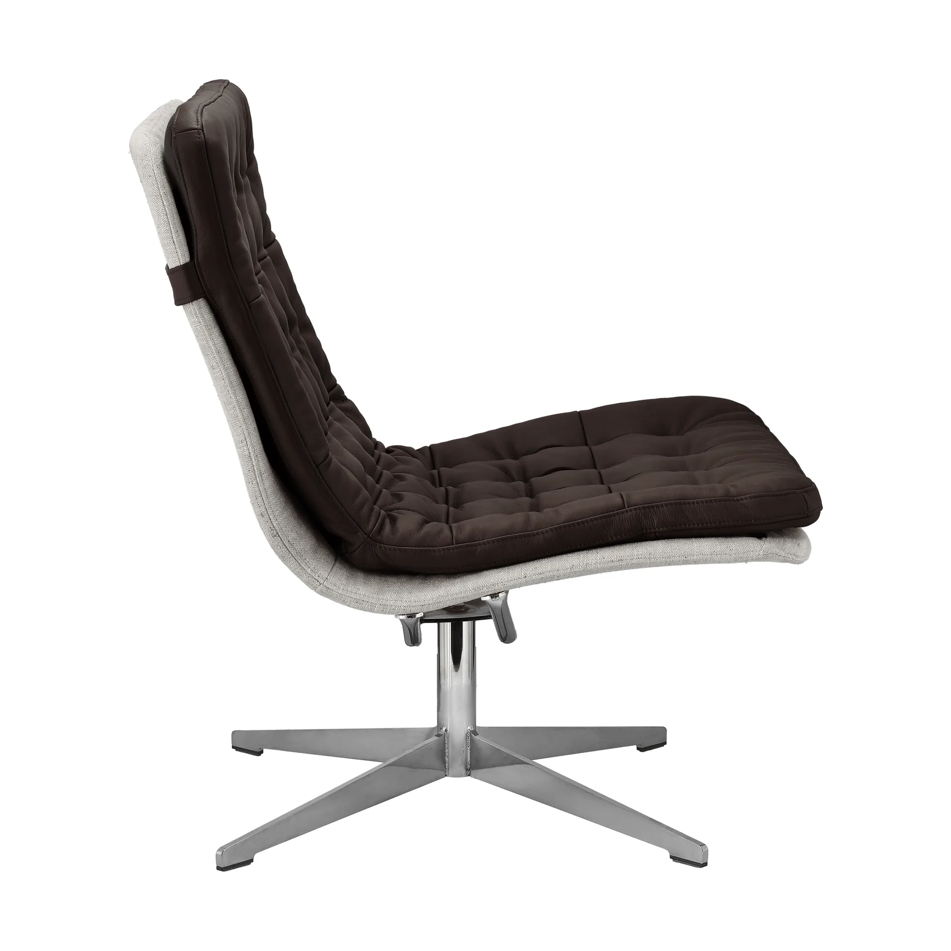 Fotel obrotowy Loholm, Ciemnobrązowa skóra-Bern Beige 0341 1898