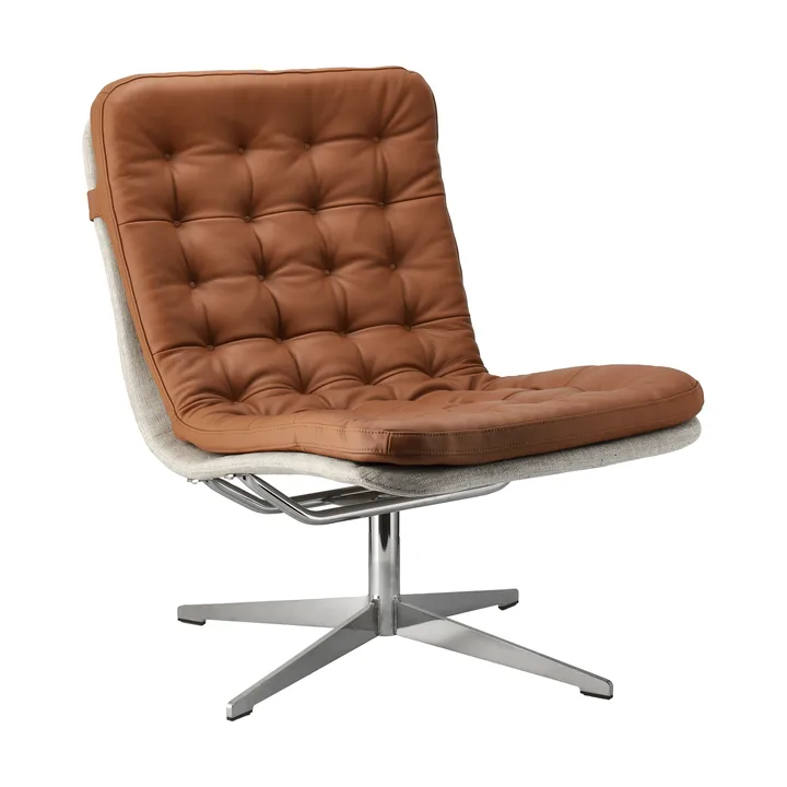 Fotel obrotowy Loholm - Skóra w kolorze cognac-Bern Beige 0341 - 1898