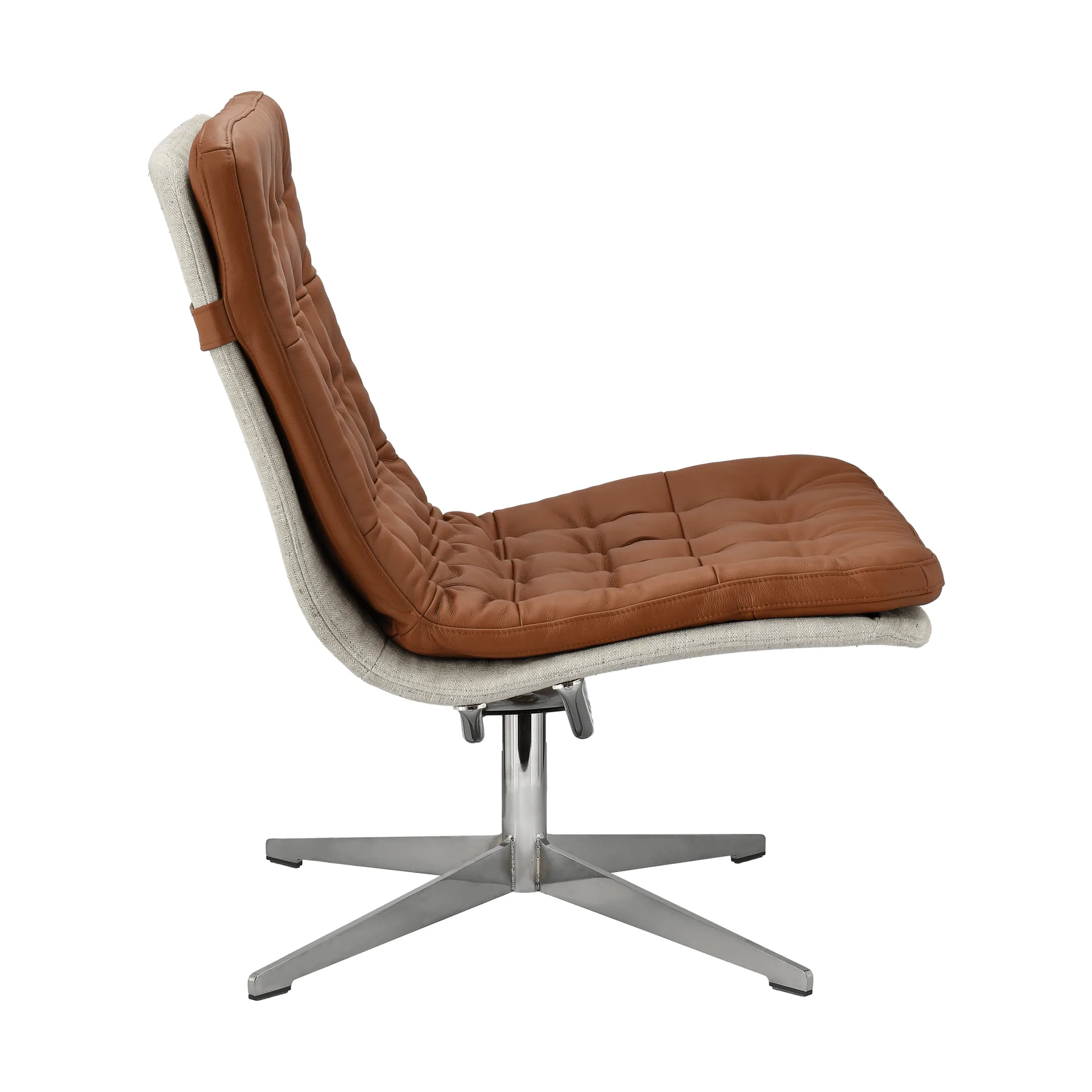 Fotel obrotowy Loholm, Skóra w kolorze cognac-Bern Beige 0341 1898