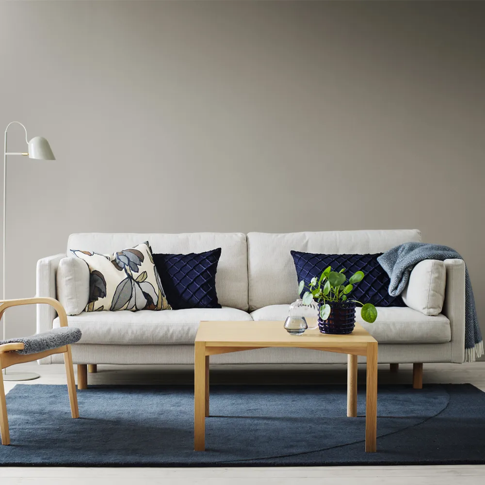 Haga 3-osobowa sofa, Skóra sevilla czarny, metalowe nogi 1898