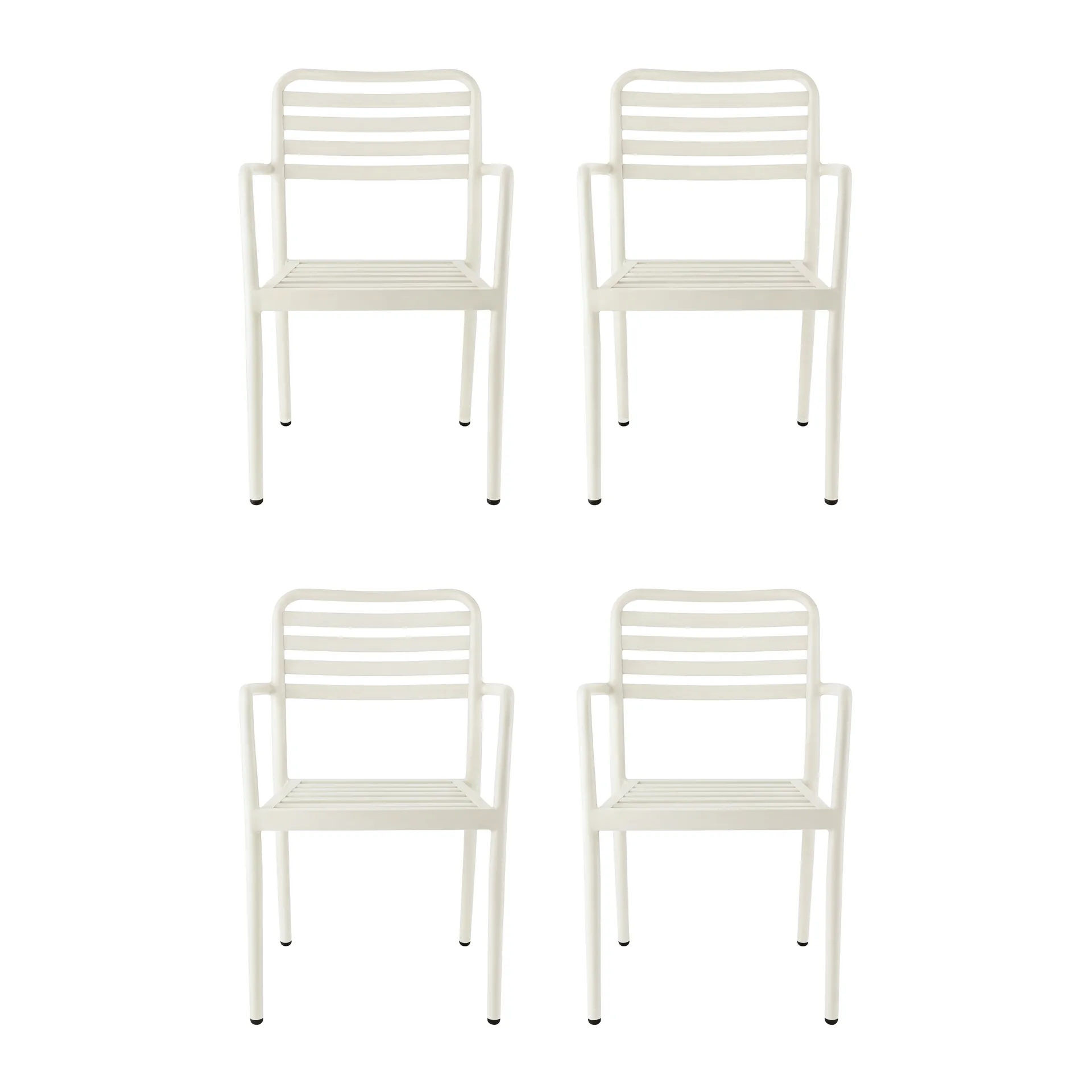 Krzesło z podłokietnikami Messina, Off white, 4 szt. 1898