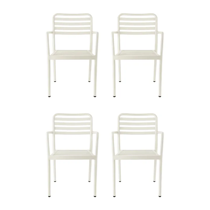 Krzesło z podłokietnikami Messina, Off white, 4 szt. - 1898