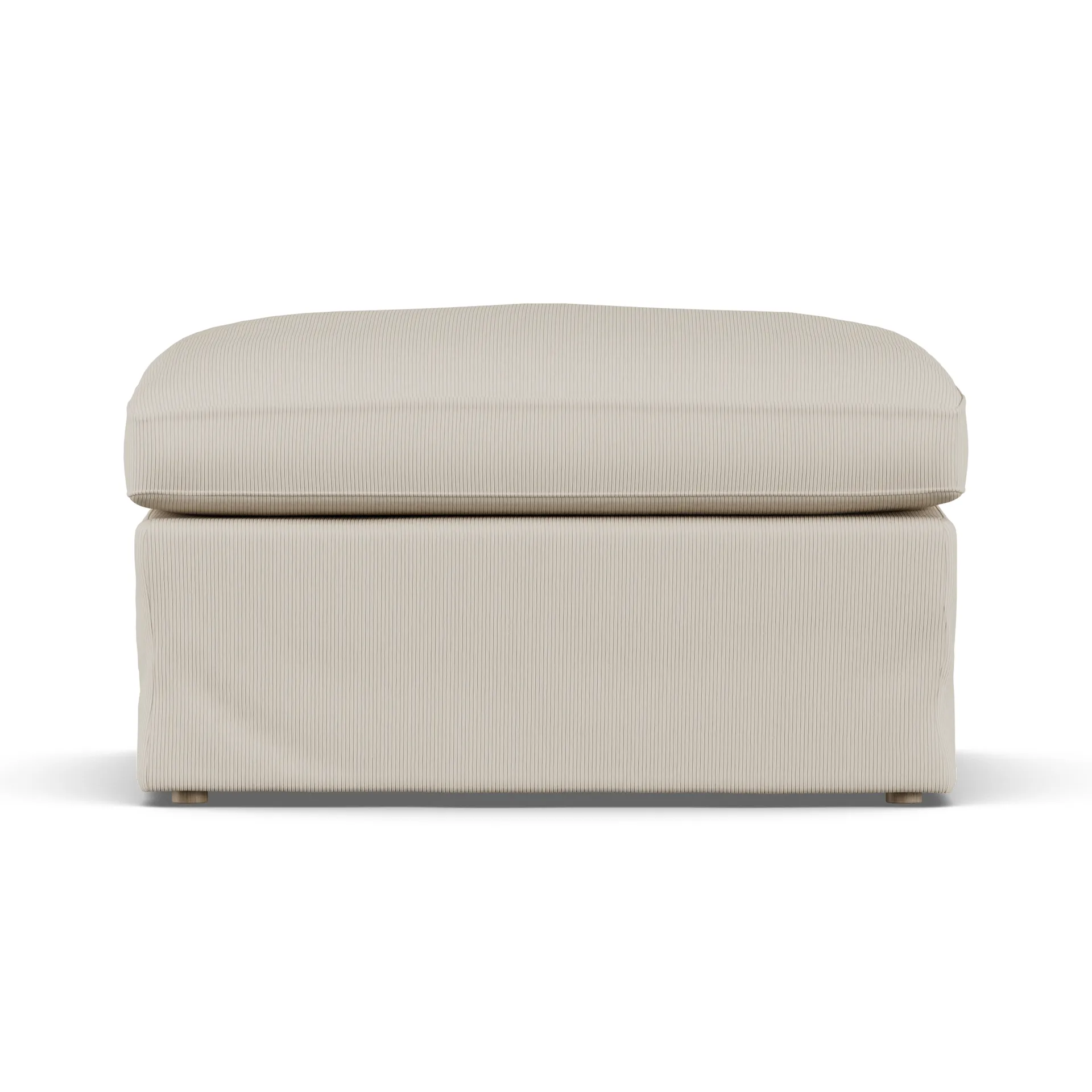 Linnevik puf, Jump Beige 1956-dąb olejowany na biało, z falbaną 1898