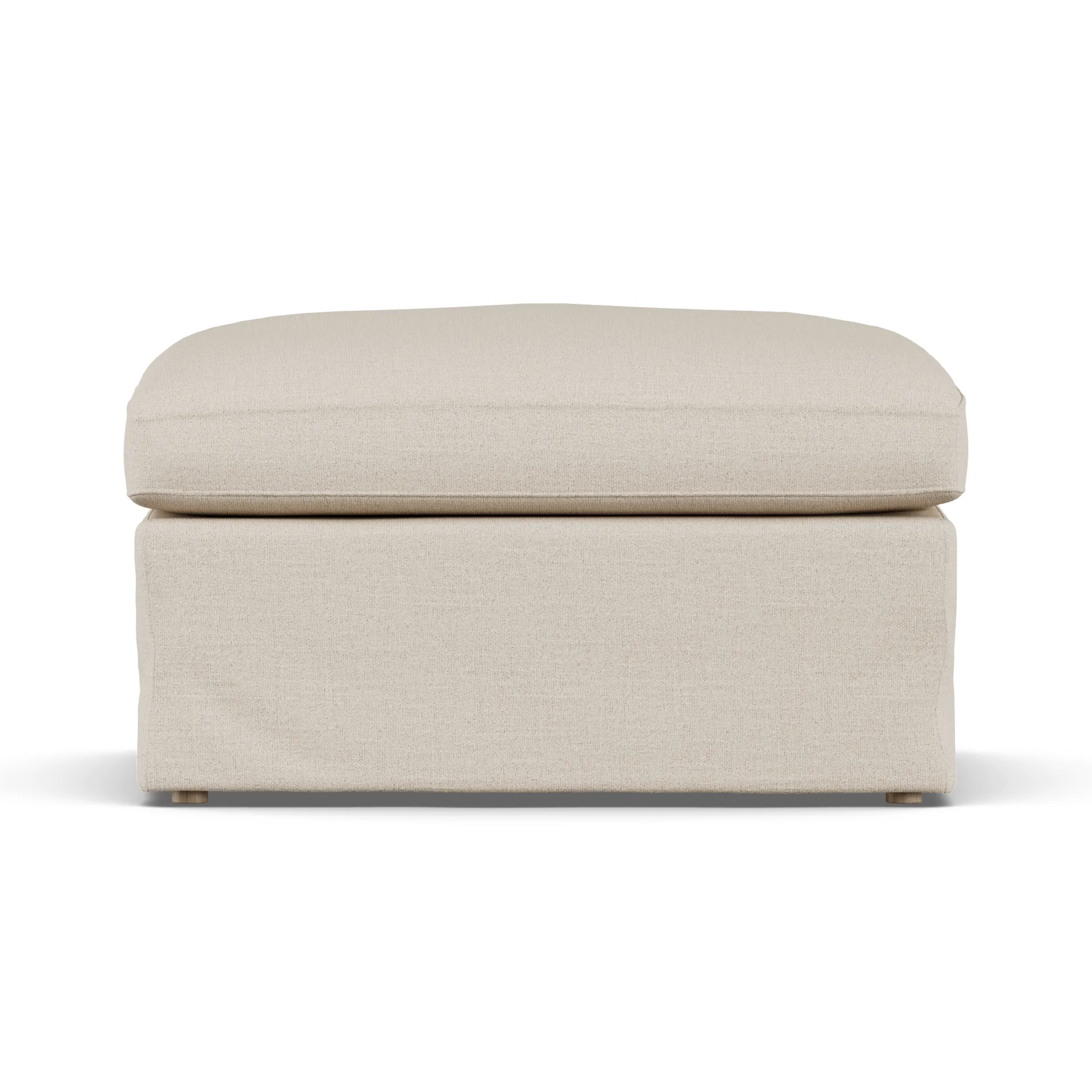 Linnevik puf, Same Beige 6670-dąb olejowany na biało, z falbaną 1898