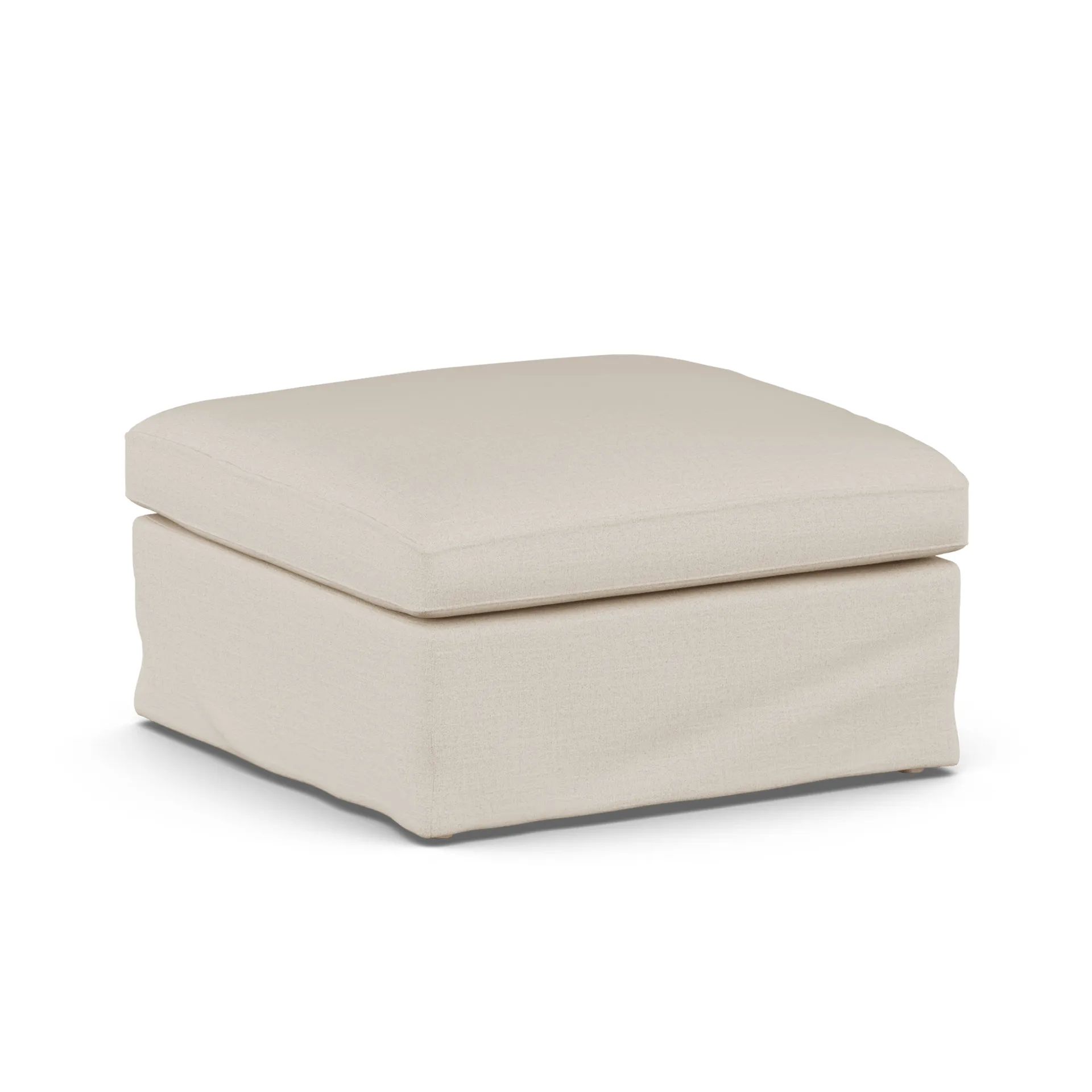 Linnevik puf, Same Beige 6670-dąb olejowany na biało, z falbaną 1898