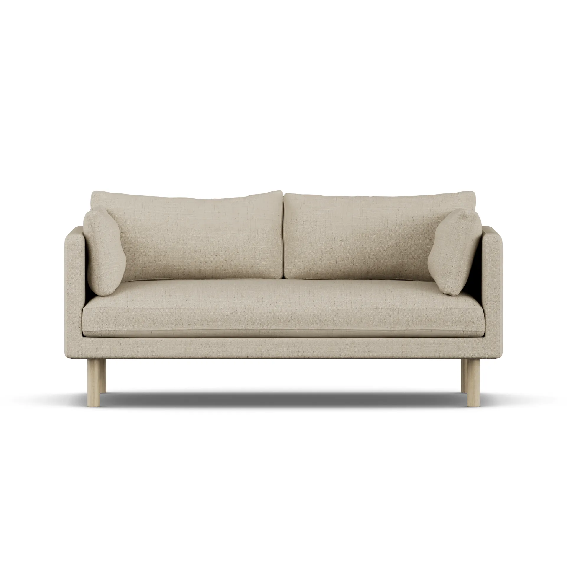 Linnevik sofa, Bern Beige 0341-dąb olejowany na biało, 2-osobowa, bez falbany 1898