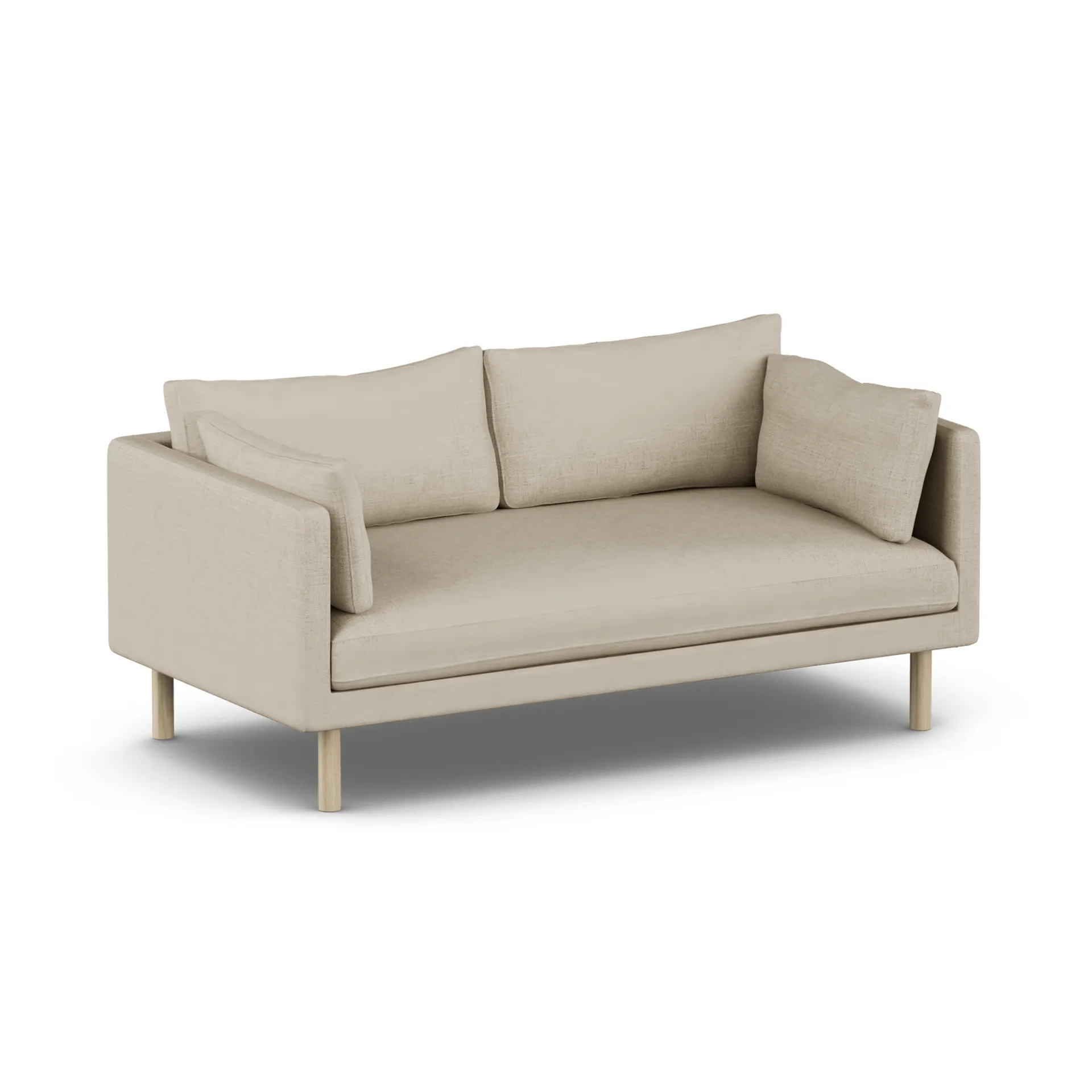 Linnevik sofa, Bern Beige 0341-dąb olejowany na biało, 2-osobowa, bez falbany 1898