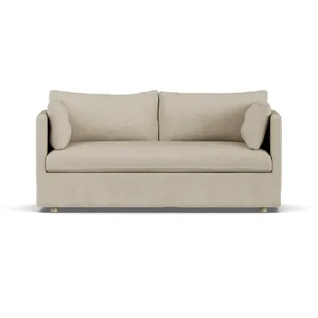Linnevik sofa - Bern beige 0341-dąb olejowany na biało, 2-osobowa, z falbaną - 1898