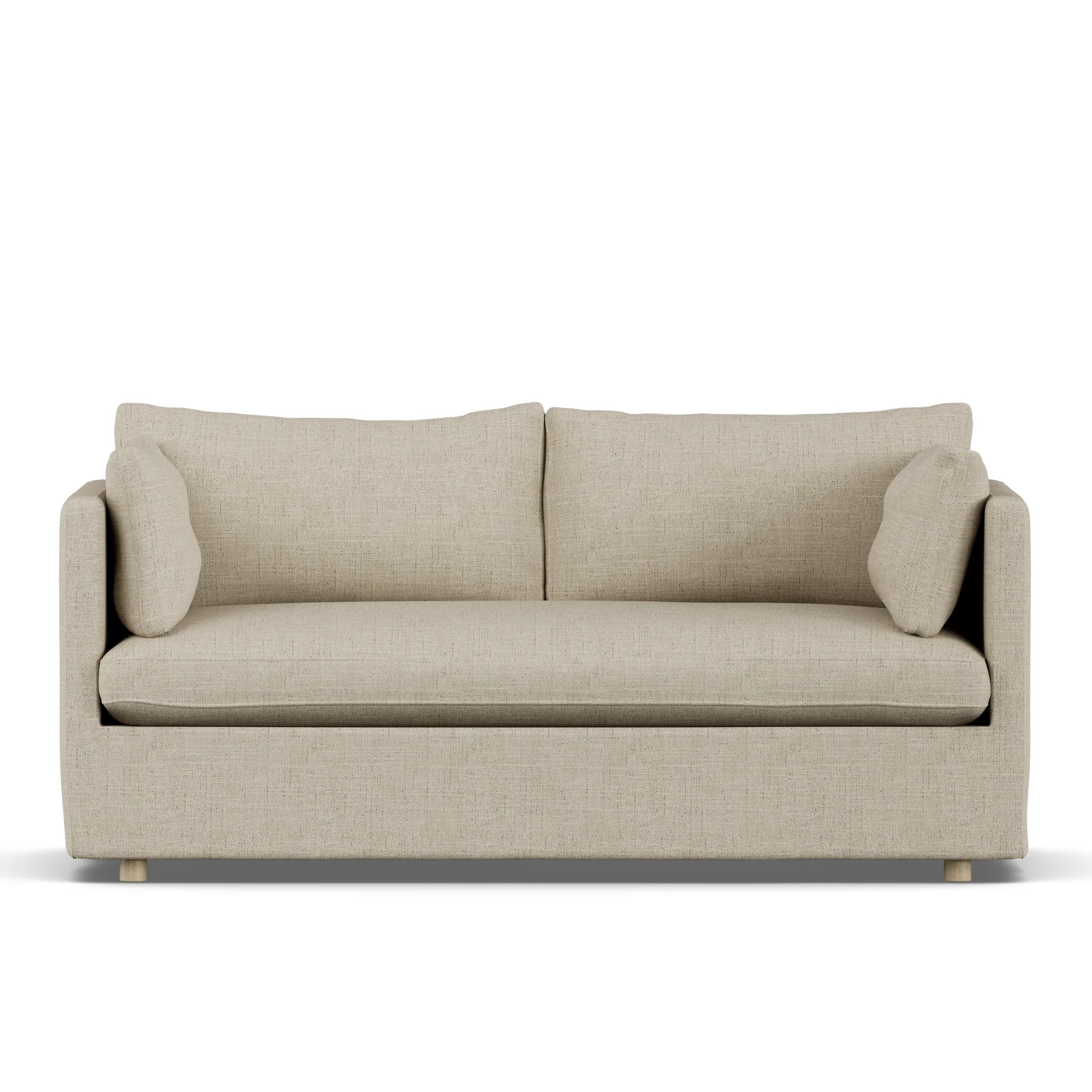 Linnevik sofa, Bern beige 0341-dąb olejowany na biało, 2-osobowa, z falbaną 1898