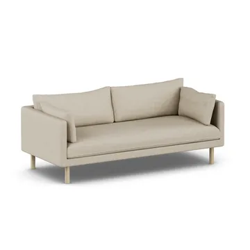 Linnevik sofa - Bern Beige 0341-dąb olejowany na biało, 3-osobowa, bez falbany - 1898