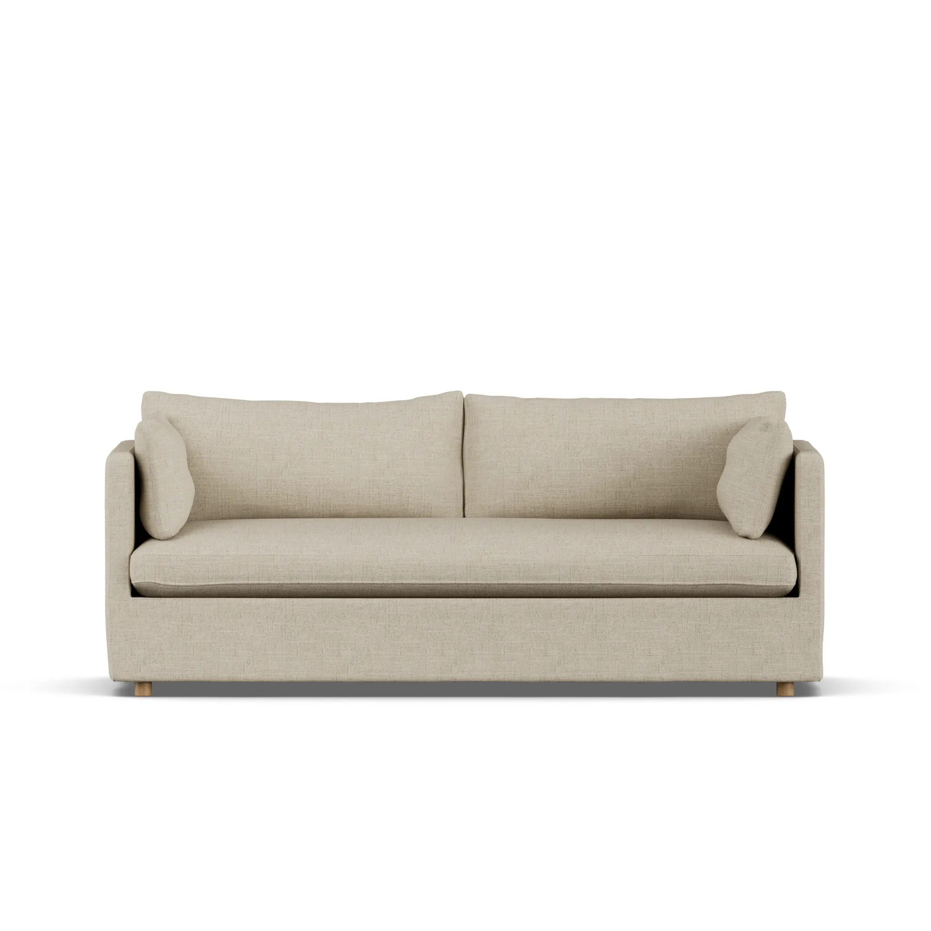 Linnevik sofa, Bern Beige 0341-dąb olejowany na biało, 3-osobowa, z falbaną 1898