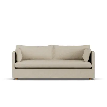 Linnevik sofa - Bern Beige 0341-dąb olejowany na biało, 3-osobowa, z falbaną - 1898