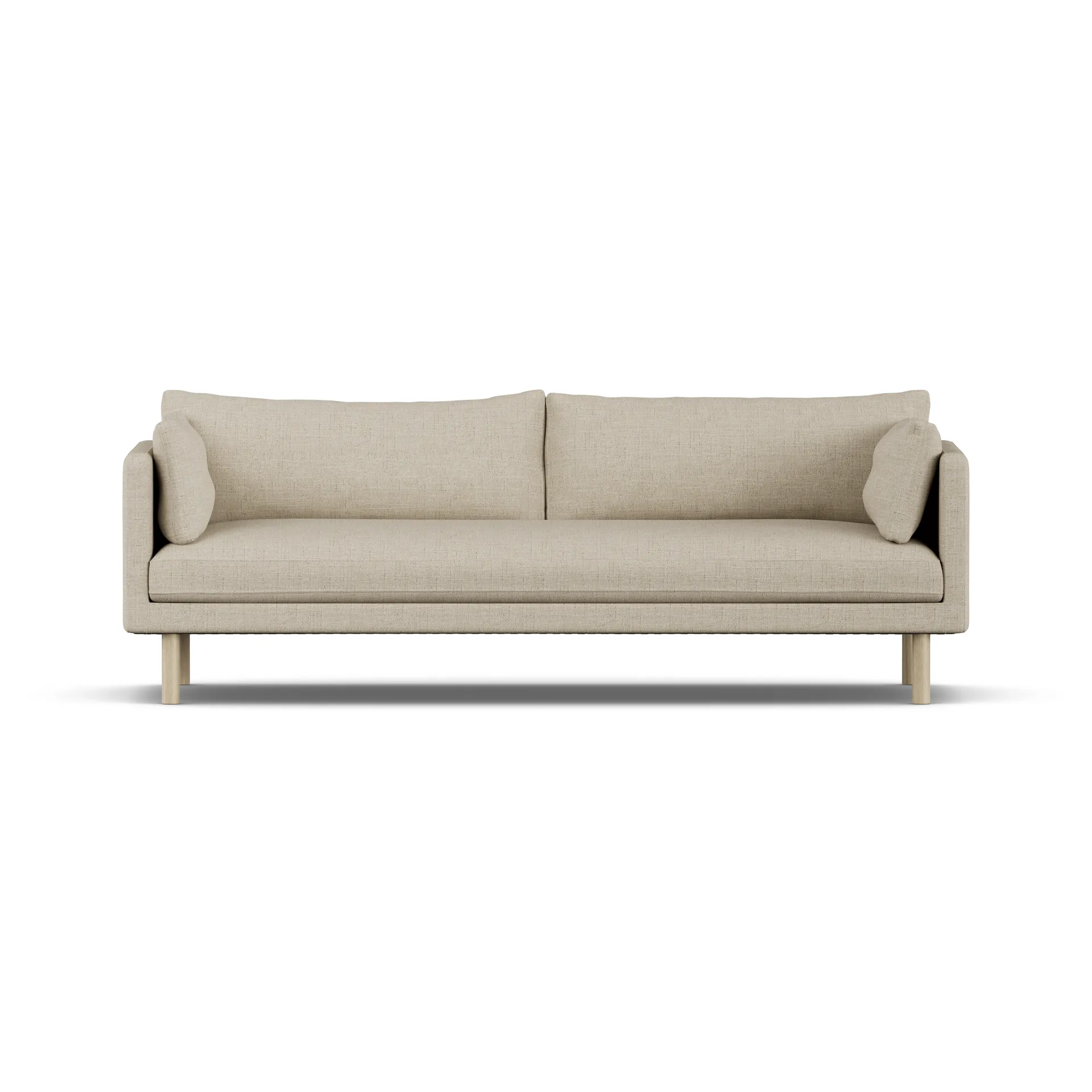 Linnevik sofa, Bern Beige 0341-dąb olejowany na biało, 4-osobowa, bez falbany 1898