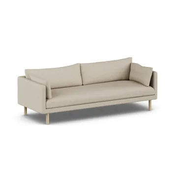 Linnevik sofa - Bern Beige 0341-dąb olejowany na biało, 4-osobowa, bez falbany - 1898