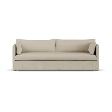Linnevik sofa - Bern beige 0341-dąb olejowany na biało, 4-osobowa, z falbaną - 1898