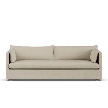 Linnevik sofa - Bern beige 0341-dąb olejowany na biało, 4-osobowa, z falbaną - 1898