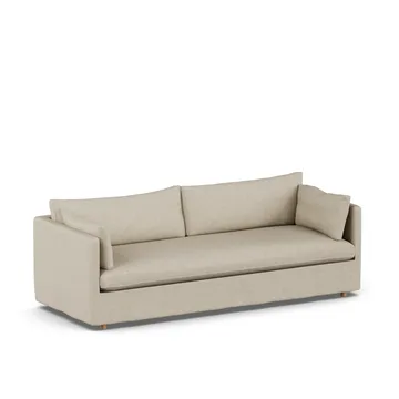 Linnevik sofa - Bern beige 0341-dąb olejowany na biało, 4-osobowa, z falbaną - 1898