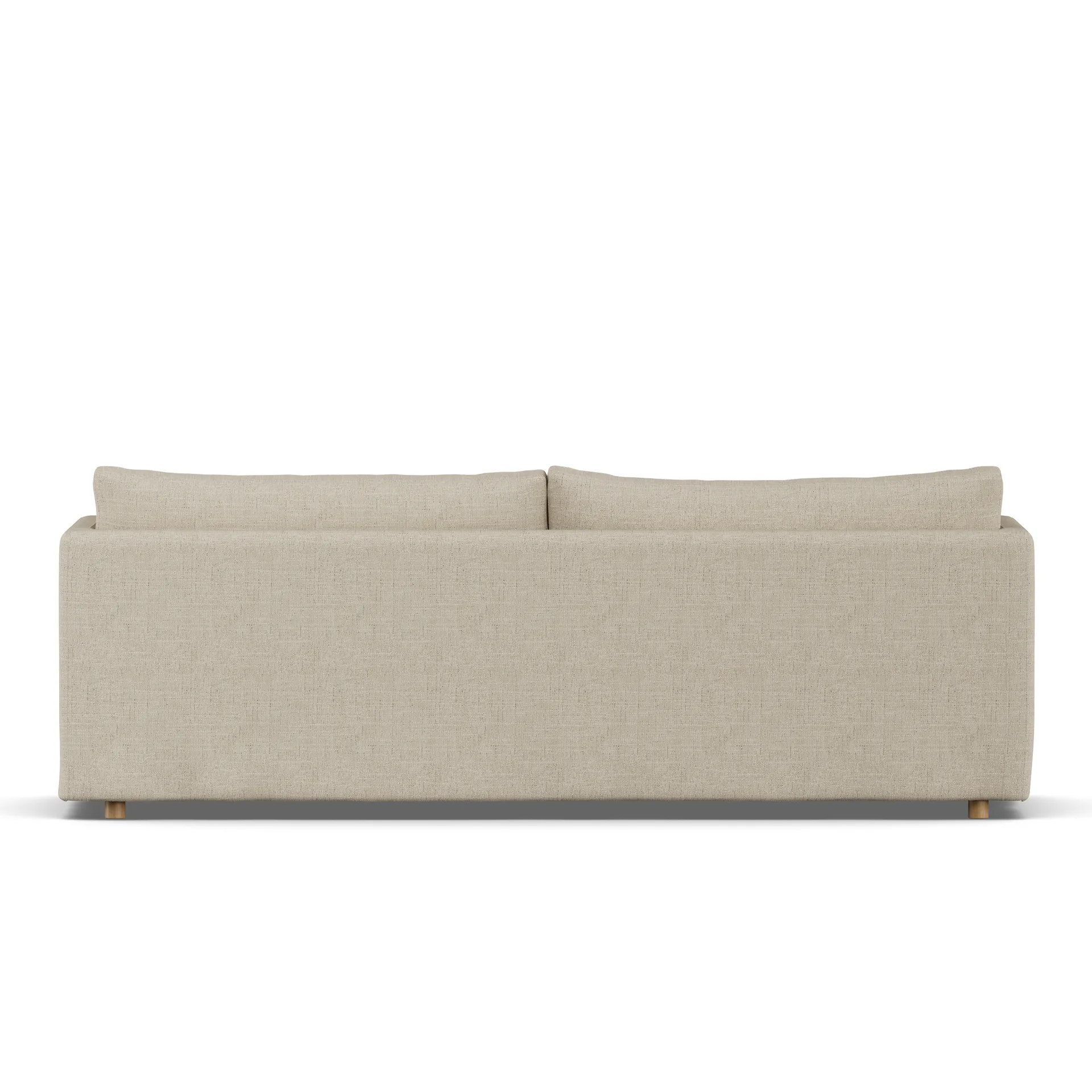 Linnevik sofa, Bern beige 0341-dąb olejowany na biało, 4-osobowa, z falbaną 1898
