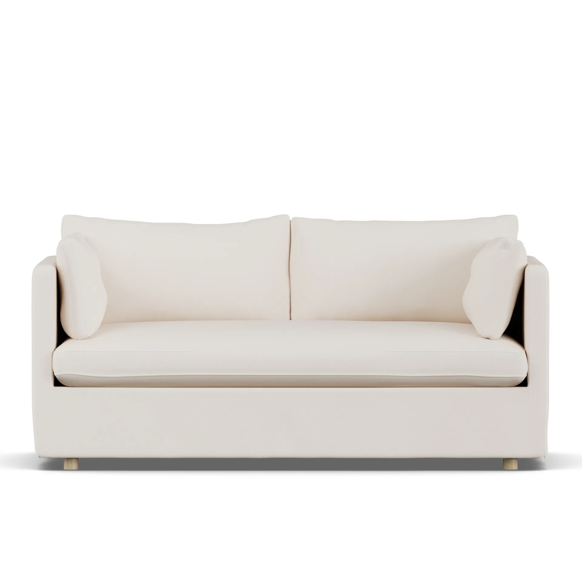 Linnevik sofa, Caleido Beige 9600-dąb olejowany na biało, 2-osobowa, z falbaną 1898