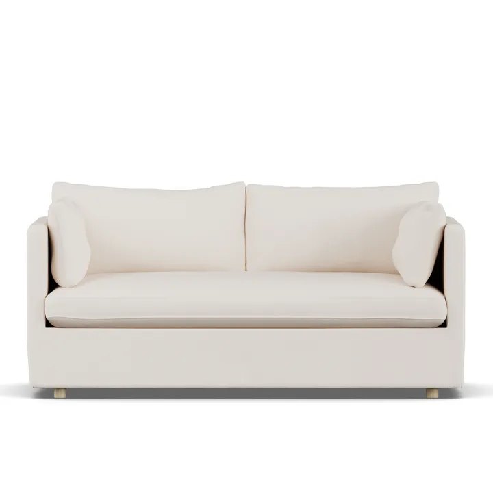 Linnevik sofa - Caleido Beige 9600-dąb olejowany na biało, 2-osobowa, z falbaną - 1898
