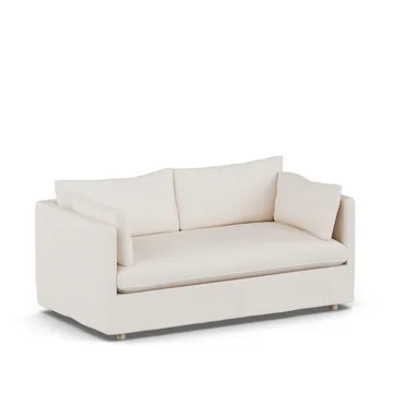 Linnevik sofa - Caleido Beige 9600-dąb olejowany na biało, 2-osobowa, z falbaną - 1898