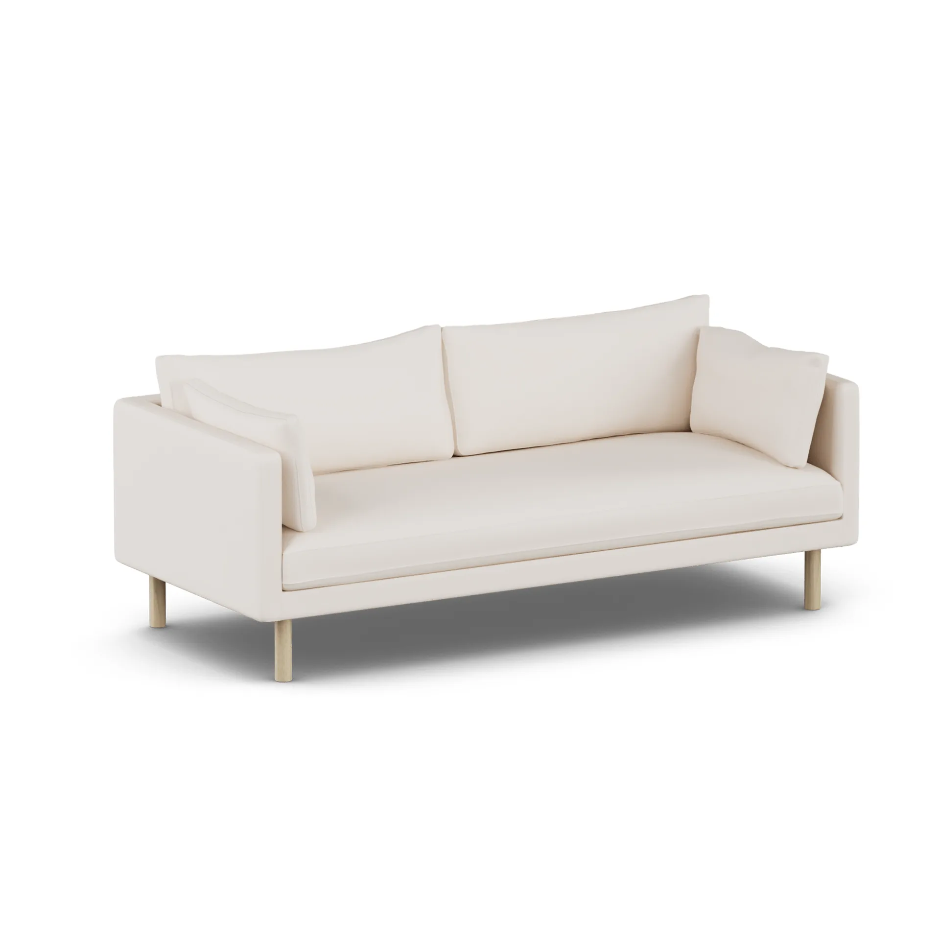 Linnevik sofa, Caleido Beige 9600-dąb olejowany na biało, 3-osobowa, bez falbany 1898