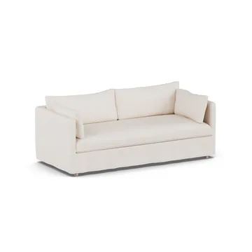 Linnevik sofa - Caleido beige 9600-dąb olejowany na biało, 3-osobowa, z falbaną - 1898