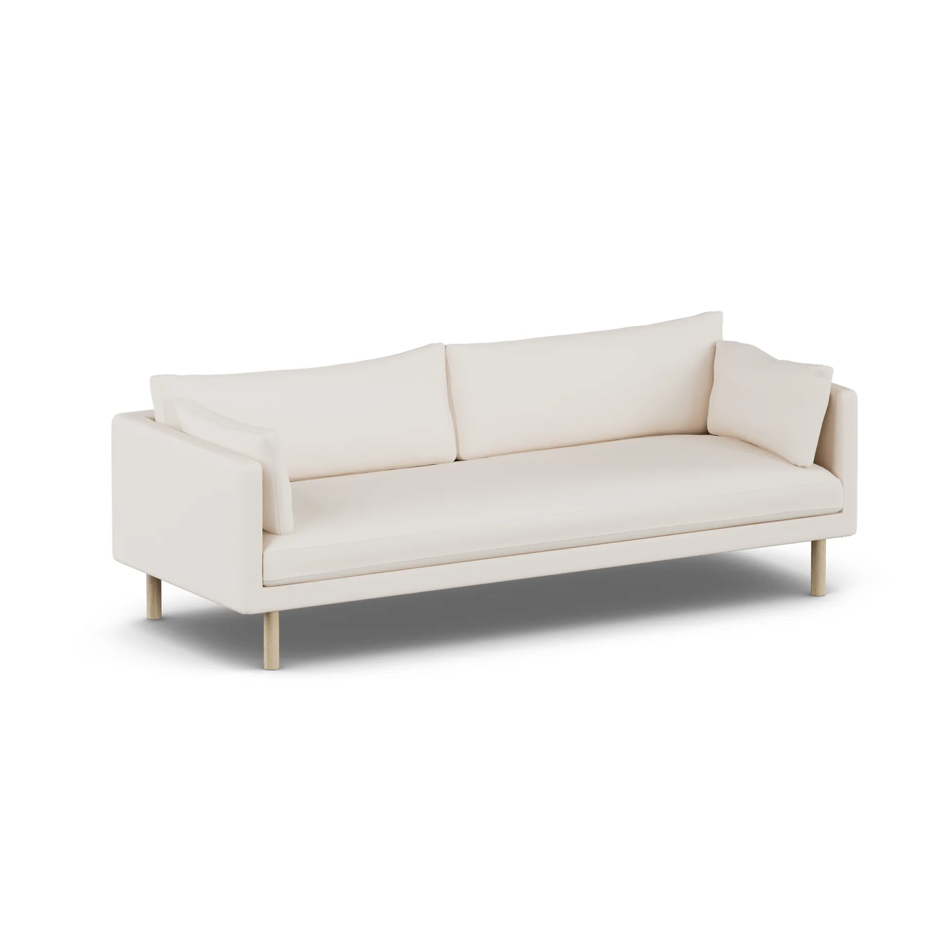 Linnevik sofa, Caleido Beige 9600-dąb olejowany na biało, 4-osobowa, bez falbany 1898