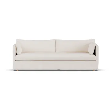 Linnevik sofa - Caleido beige 9600-dąb olejowany na biało, 4-osobowa, z falbaną - 1898