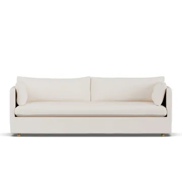 Linnevik sofa - Caleido beige 9600-dąb olejowany na biało, 4-osobowa, z falbaną - 1898