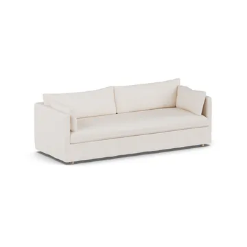 Linnevik sofa - Caleido beige 9600-dąb olejowany na biało, 4-osobowa, z falbaną - 1898