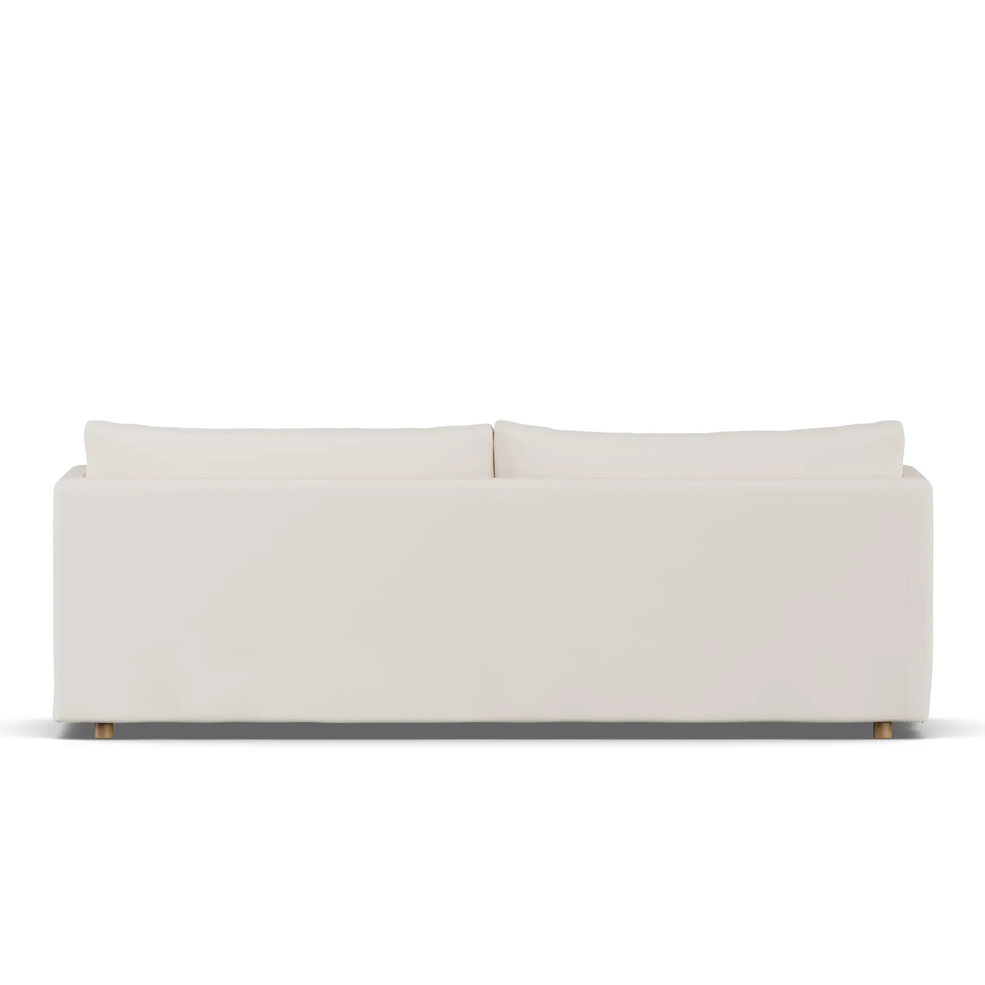Linnevik sofa, Caleido beige 9600-dąb olejowany na biało, 4-osobowa, z falbaną 1898