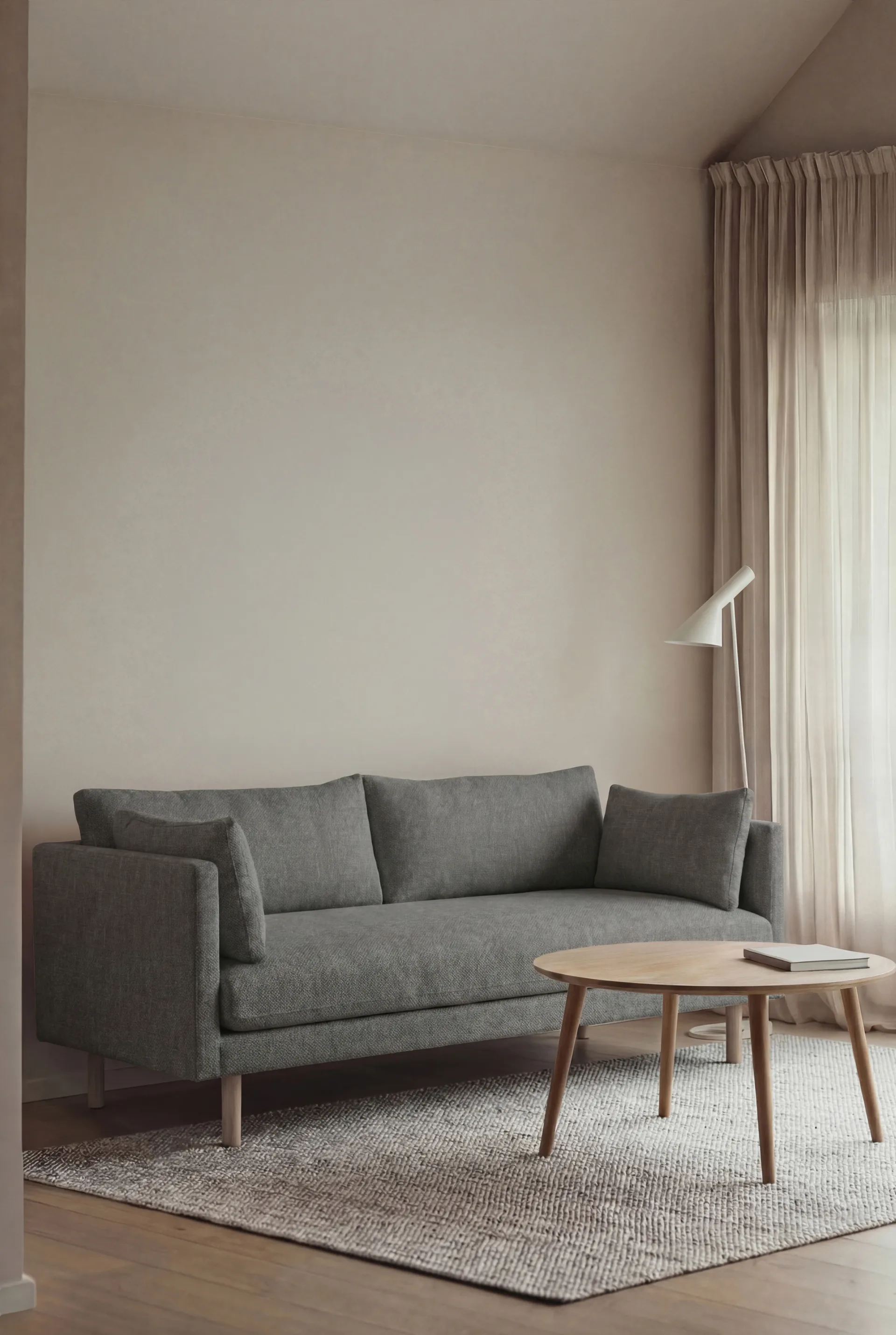 Linnevik sofa, Caleido Grey 1240-dąb olejowany na biało, 2-osobowa, bez falbany 1898
