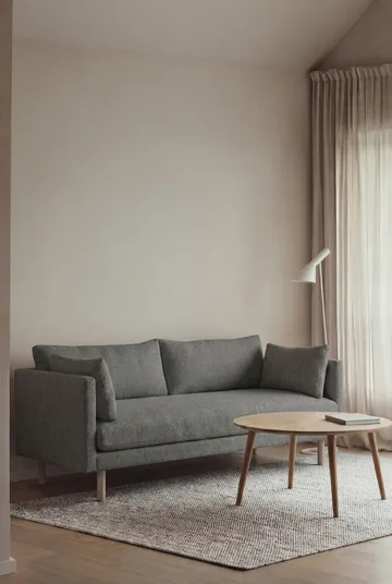 Linnevik sofa - Caleido Grey 1240-dąb olejowany na biało, 2-osobowa, bez falbany - 1898