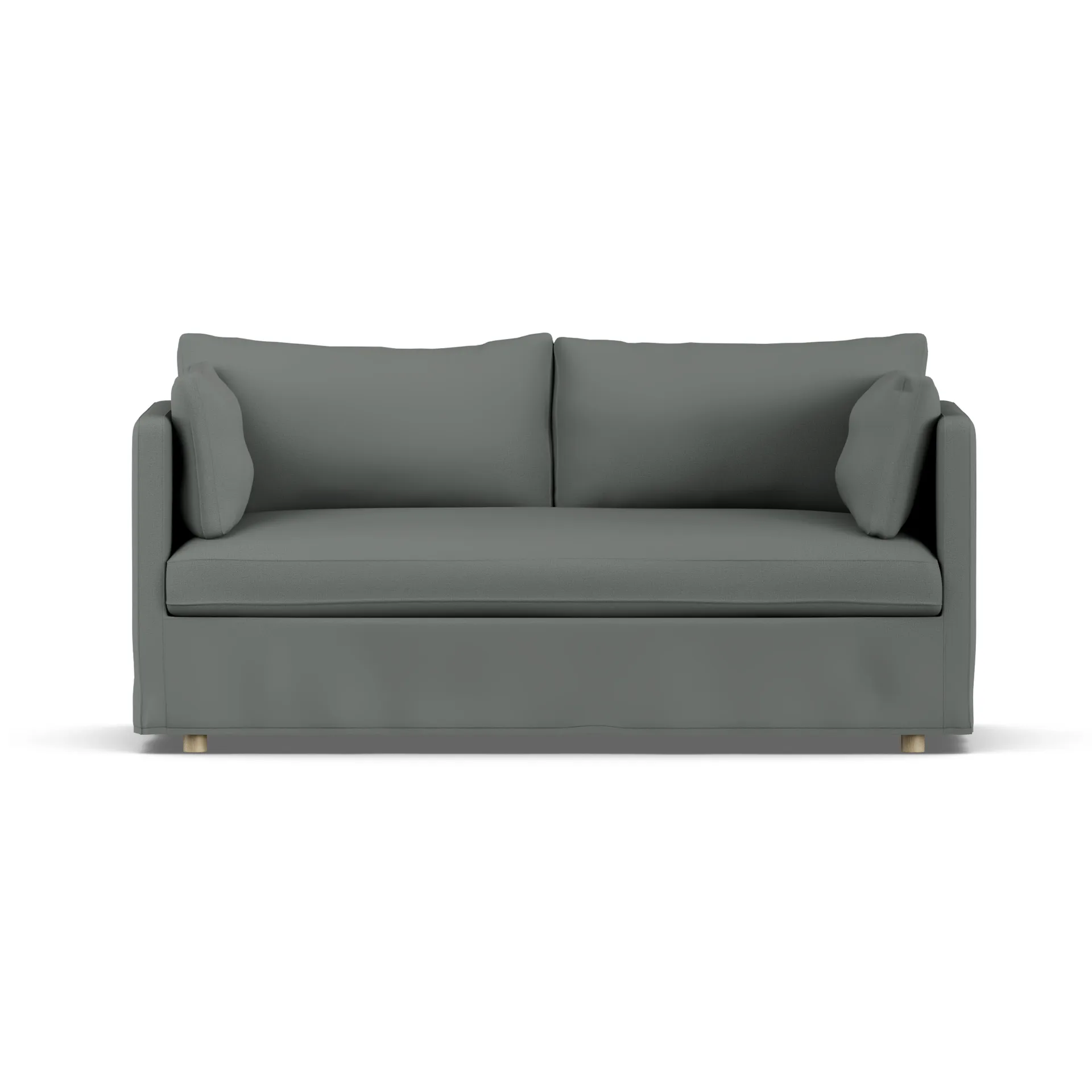 Linnevik sofa, Caleido Grey 1240-dąb olejowany na biało, 2-osobowa, z falbaną 1898