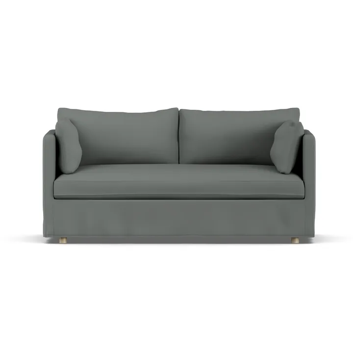 Linnevik sofa - Caleido Grey 1240-dąb olejowany na biało, 2-osobowa, z falbaną - 1898