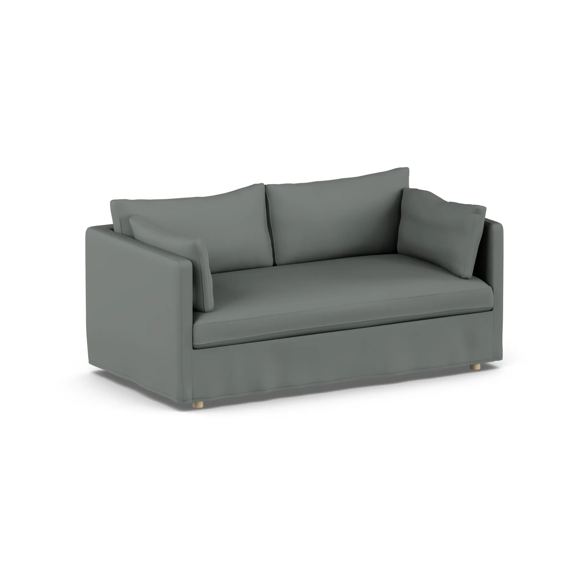 Linnevik sofa, Caleido Grey 1240-dąb olejowany na biało, 2-osobowa, z falbaną 1898