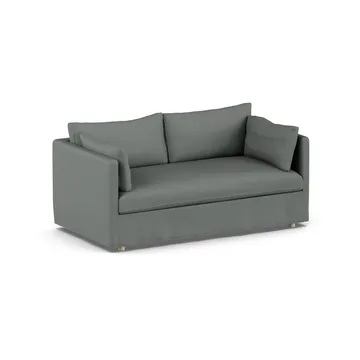 Linnevik sofa - Caleido Grey 1240-dąb olejowany na biało, 2-osobowa, z falbaną - 1898