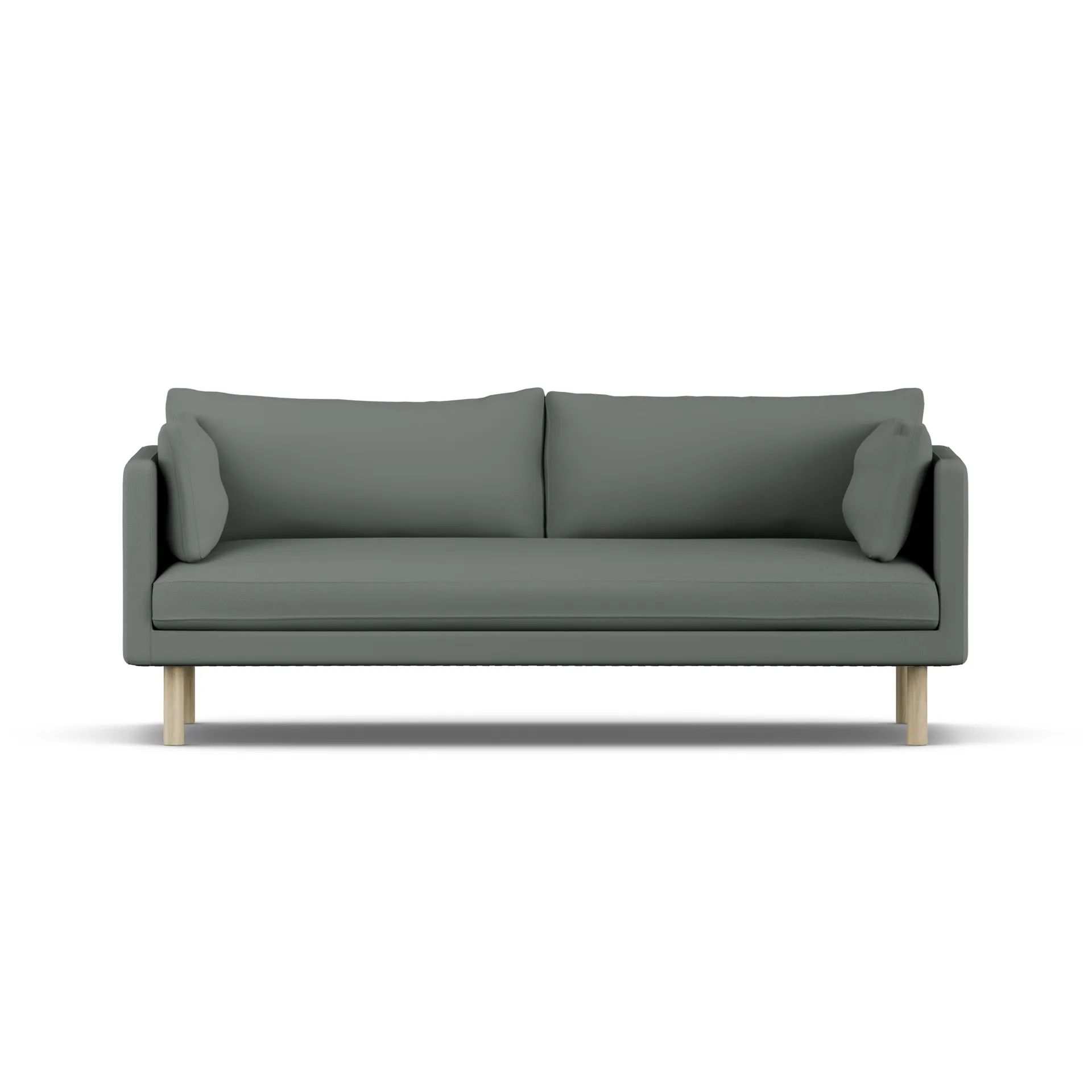 Linnevik sofa, Caleido Grey 1240-dąb olejowany na biało, 3-osobowa, bez falbany 1898