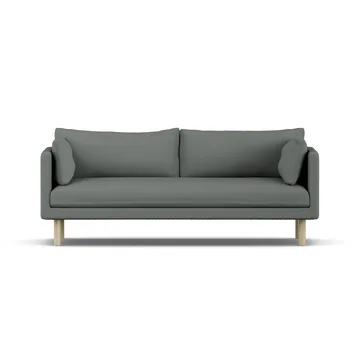 Linnevik sofa - Caleido Grey 1240-dąb olejowany na biało, 3-osobowa, bez falbany - 1898