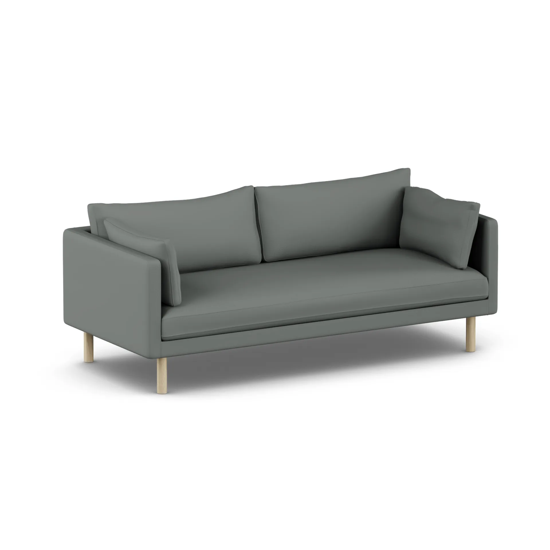 Linnevik sofa, Caleido Grey 1240-dąb olejowany na biało, 3-osobowa, bez falbany 1898