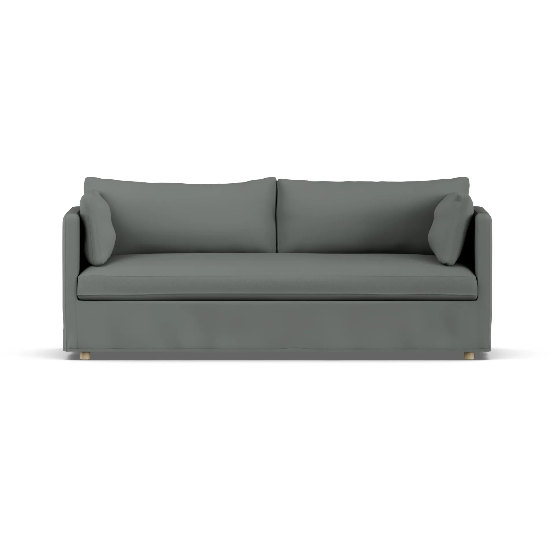 Linnevik sofa, Caleido Grey 1240-dąb olejowany na biało, 3-osobowa, z falbaną 1898