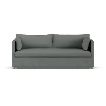Linnevik sofa - Caleido Grey 1240-dąb olejowany na biało, 3-osobowa, z falbaną - 1898