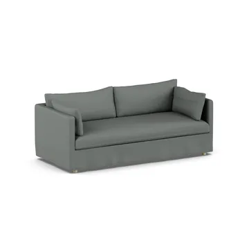 Linnevik sofa - Caleido Grey 1240-dąb olejowany na biało, 3-osobowa, z falbaną - 1898