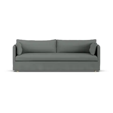 Linnevik sofa - Caleido grey 1240-dąb olejowany na biało, 4-osobowa, z falbaną - 1898