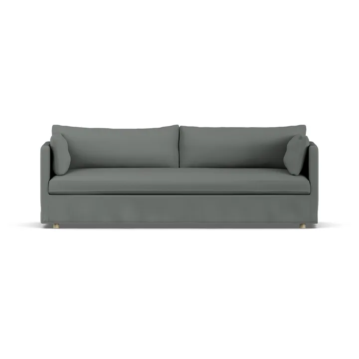 Linnevik sofa - Caleido grey 1240-dąb olejowany na biało, 4-osobowa, z falbaną - 1898
