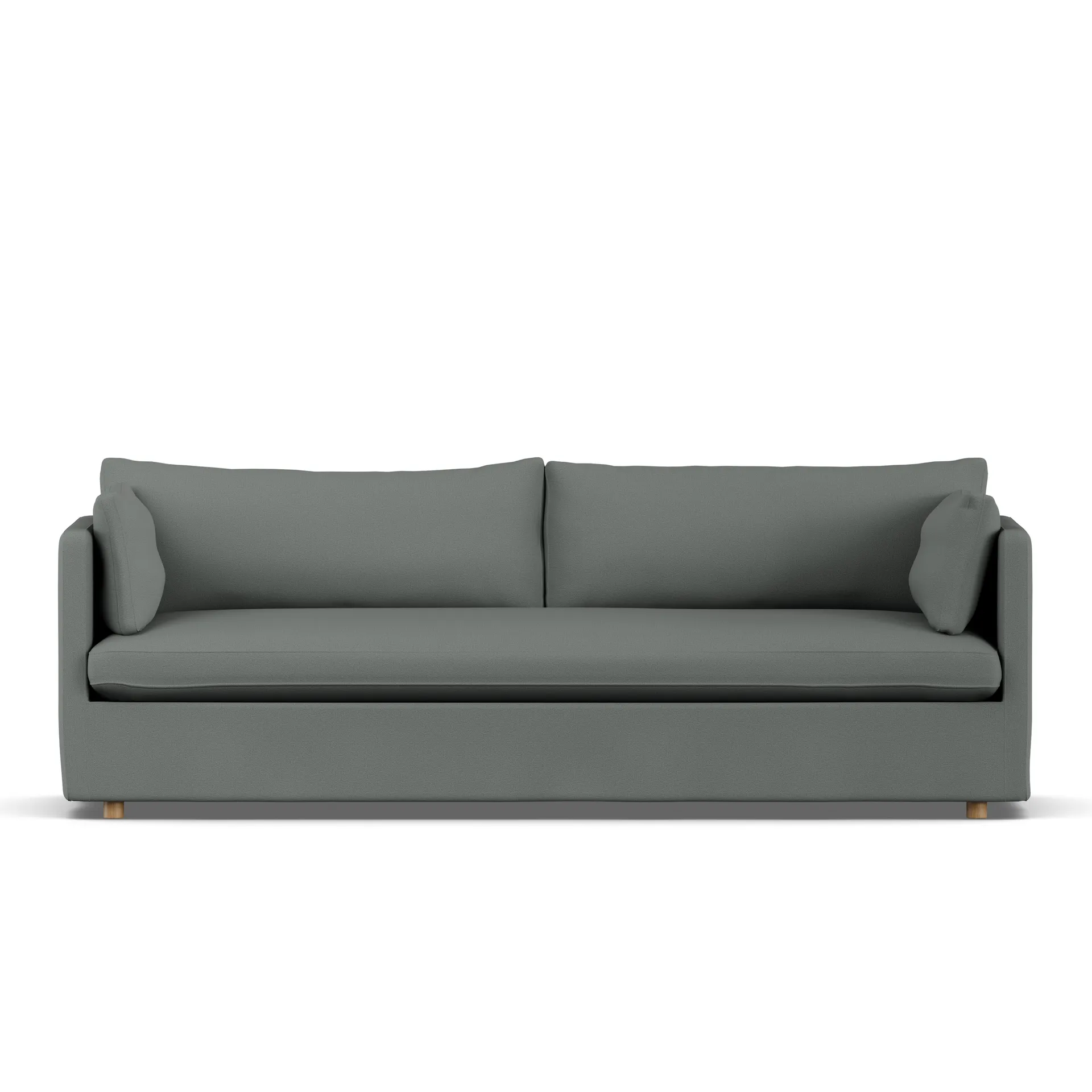 Linnevik sofa, Caleido grey 1240-dąb olejowany na biało, 4-osobowa, z falbaną 1898