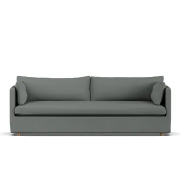 Linnevik sofa - Caleido grey 1240-dąb olejowany na biało, 4-osobowa, z falbaną - 1898