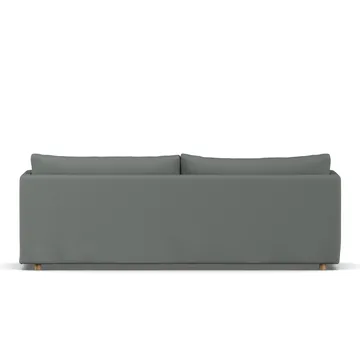 Linnevik sofa - Caleido grey 1240-dąb olejowany na biało, 4-osobowa, z falbaną - 1898