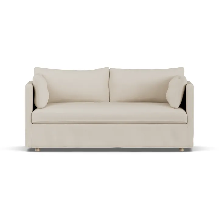 Linnevik sofa - Jump Beige 1956-dąb olejowany na biało, 2-osobowa, z falbaną - 1898